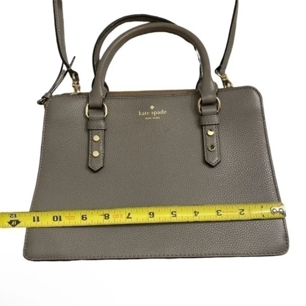 Kate Spade New York gray pebbled leather mulberry street lose satchel bag
